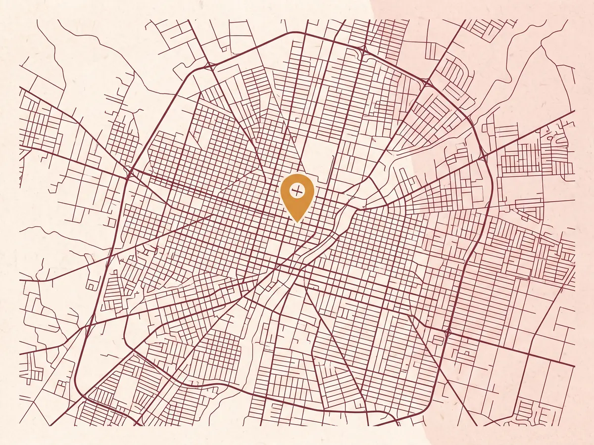 Ilustración de la traza urbana de Guadalajara; el mapa con la ubicación exacta se añadirá al confirmar la dirección